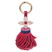 Fashion Rhinestone Crystal Flower Porte-clés Tassel Bag Accessoires Charm